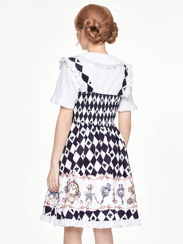 ROMWE Kawaii Cute Style Women Short Dress, Minimalist & Fashionable For Casual Daily Wear