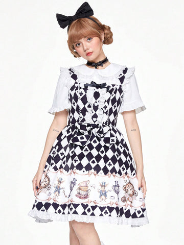 ROMWE Kawaii Cute Style Women Short Dress, Minimalist & Fashionable For Casual Daily Wear
