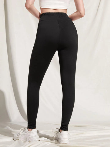 ROMWE Wideband Waist Phone Pocket Leggings