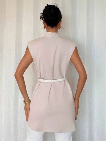 Women's Plain Short Sleeve Flowy Tie Up Casual Regular Summer Shirt