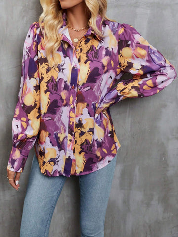 Random Printed Long Sleeve Casual Shirt