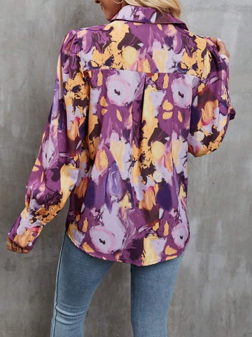 Random Printed Long Sleeve Casual Shirt