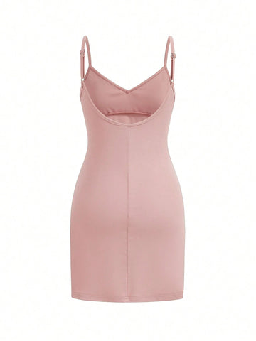 Rat Studio Casual Rhinestone Embellished Tight Strap Women\ Dress