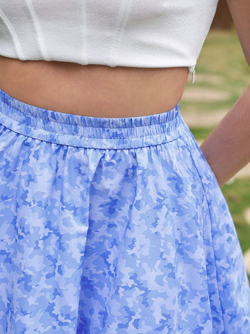 Ravgirl Camouflage Print A-Line Skirt