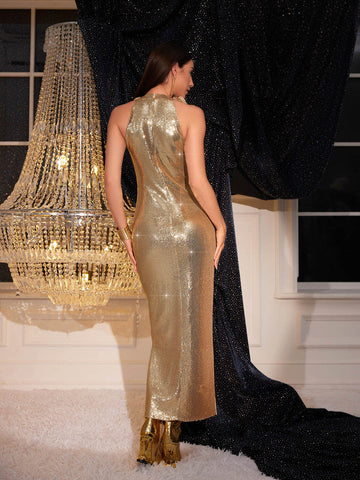 Ravi Sleeveless Flower Sequin Dress