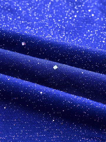 Red Color Square Neck Long Sleeve Slim Fit Waist Detail A-Line Mini Party Dress With Flash Fabric,Dating,Romantic,Simple,Hot Girl,Fashionable,Valentine's Day,Autumn And Winter New Women's Clothing