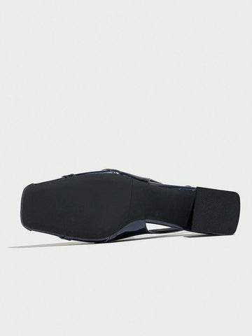 Retro French Mary Jane Shallow Mouth Square Toe Hollow Chunky High Heel Shoes For Women, Comfortable, One Strap, Sandals For Spring Summer Autumn