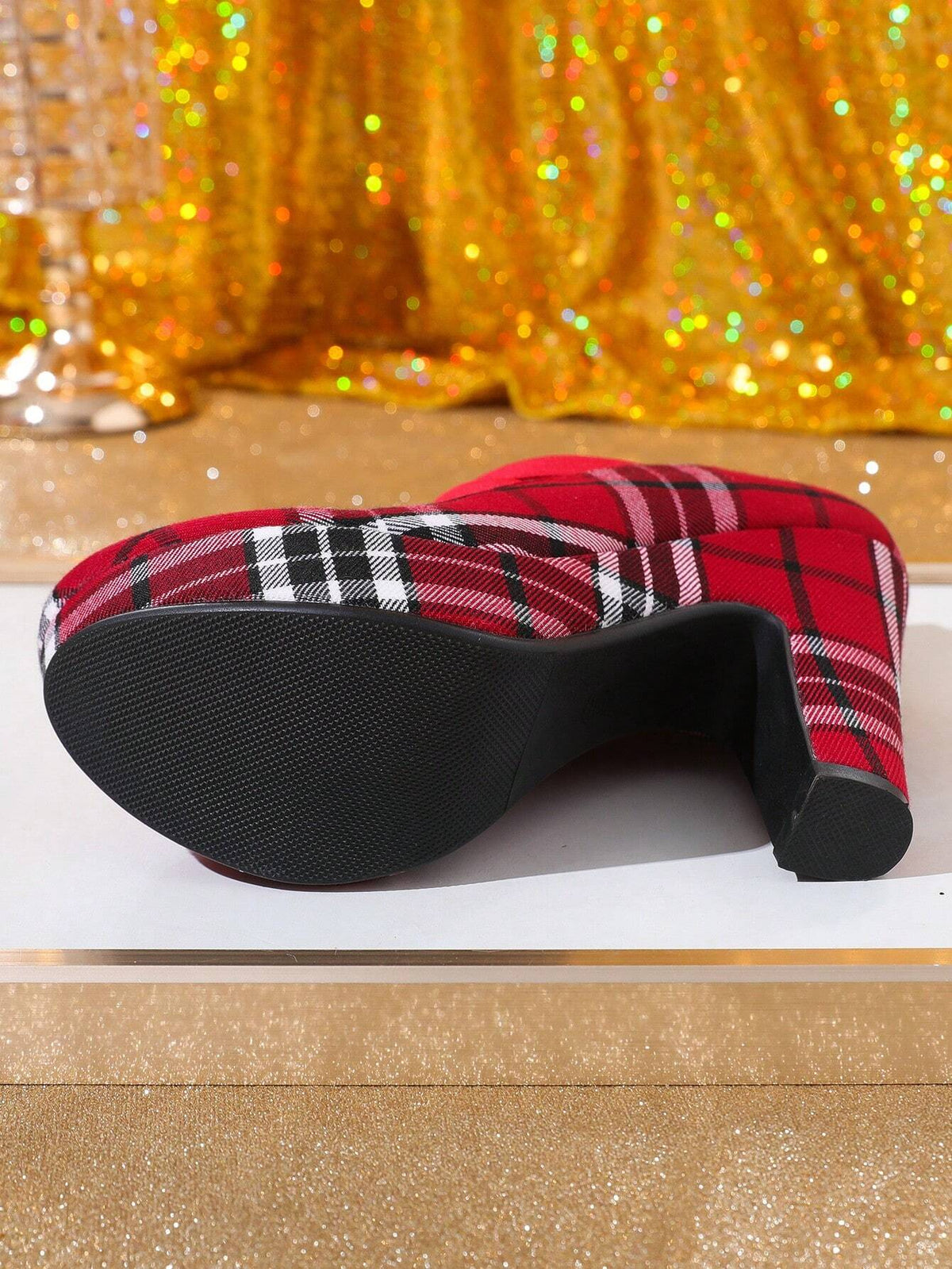 Round-Toe Mary Jane Women Shoes, Thick Heel Waterproof Platform High Heels