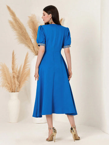 Round Neck Floral Lace Embroidery Dress