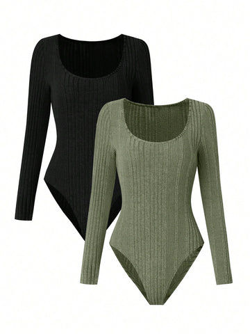 Round Neck Long Sleeve Bodysuit