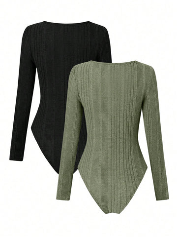 Round Neck Long Sleeve Bodysuit