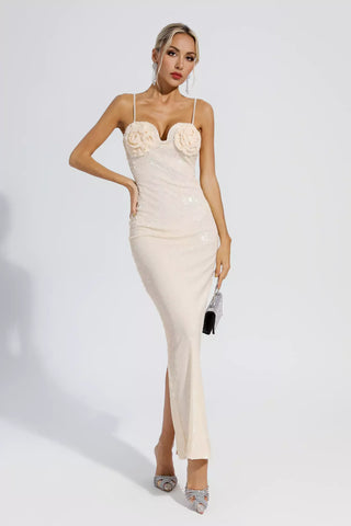 Rowan Champagne Gold Sequin Dress