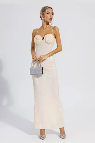 Rowan Champagne Gold Sequin Dress