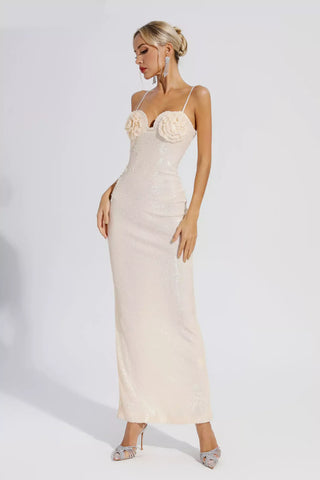 Rowan Champagne Gold Sequin Dress