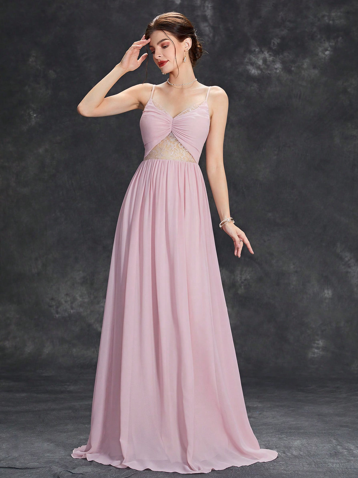 Ruched Bustier Chiffon Bridesmaid Dress