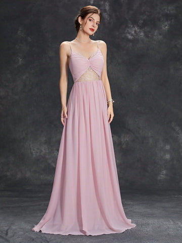 Ruched Bustier Chiffon Bridesmaid Dress