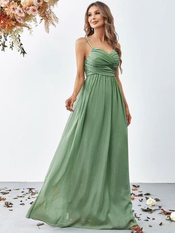 Ruched Cami Chiffon Maxi Dress