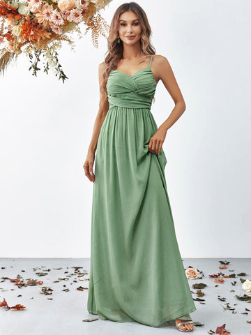 Ruched Cami Chiffon Maxi Dress