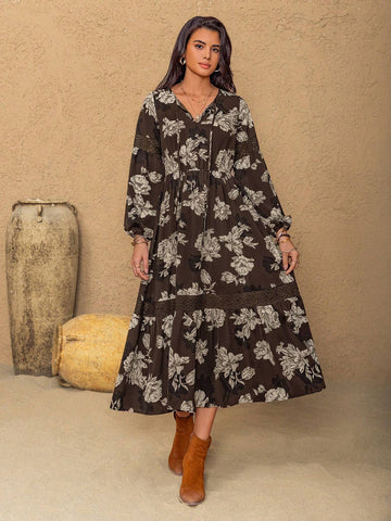 Rusttydustty Bohemian Print Casual Maxi Dress For Women