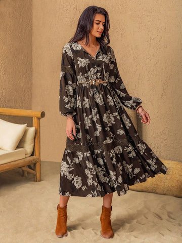Rusttydustty Bohemian Print Casual Maxi Dress For Women
