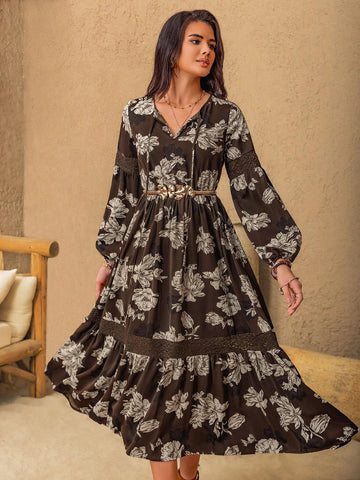 Rusttydustty Bohemian Print Casual Maxi Dress For Women