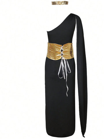 S-L Sexy Medieval Goddess Costume For Women, Halloween Princess Party Dress, Stage Performance Outfit