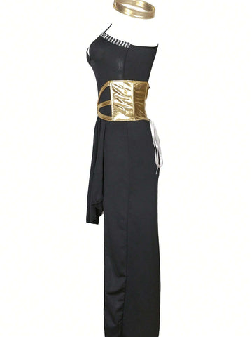 S-L Sexy Medieval Goddess Costume For Women, Halloween Princess Party Dress, Stage Performance Outfit