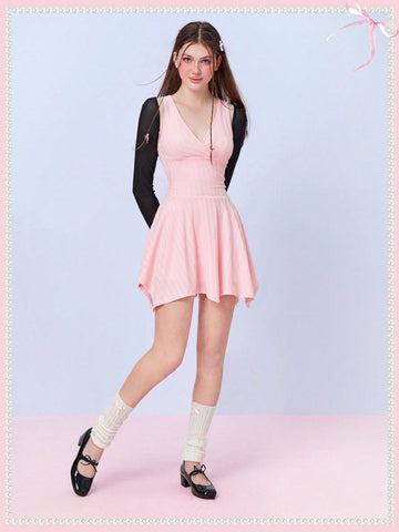 Coquette Summer Two Piece Outfits Dress&Shawl Long Sleeve Asymmetric Hem Mini Dress B