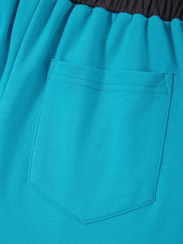 Colorblock Drawstring Waist Sweatpants