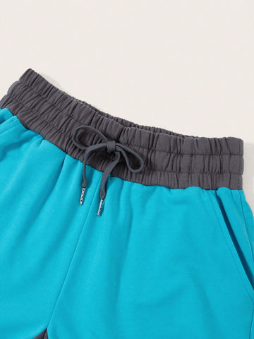 Colorblock Drawstring Waist Sweatpants