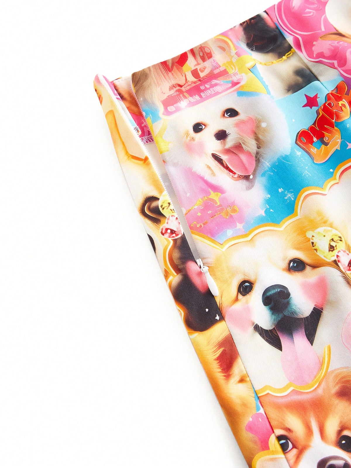 Kidcore Dopamine Cartoon Graphic Dog Print Mini Skirt