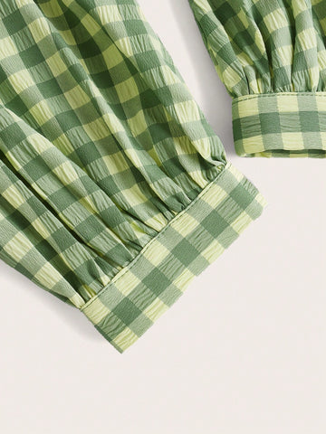 Dopamine Plaid Doll Style Ladies Dress