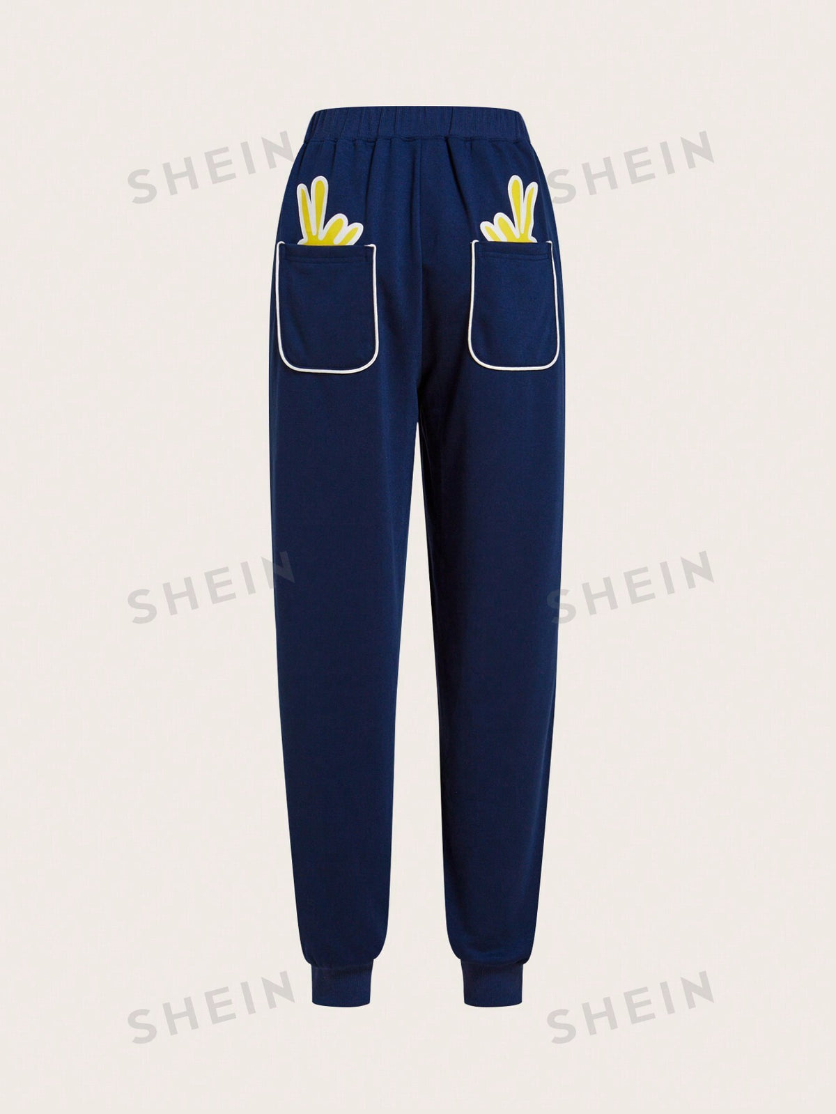 Solid Elastic Waist Sweatpants