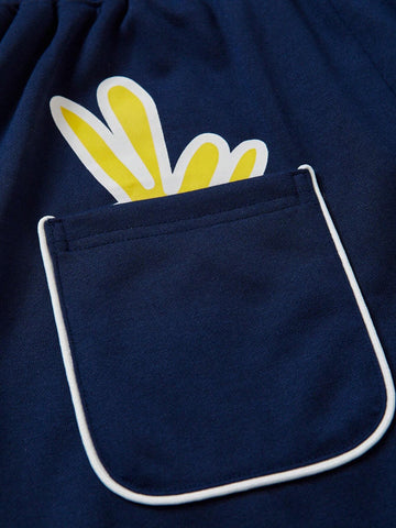 Solid Elastic Waist Sweatpants