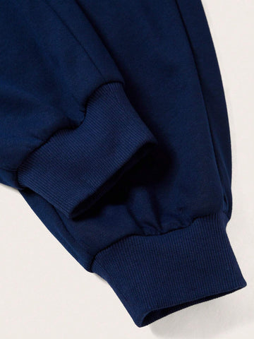 Solid Elastic Waist Sweatpants