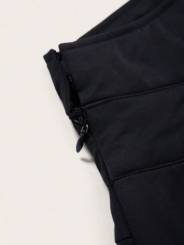 Two Tone Buckle Belted Pants