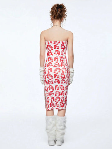 Women Summer Sexy Girls Slit Tube Dress