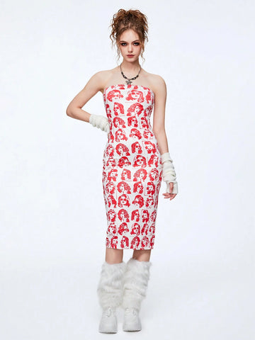 Women Summer Sexy Girls Slit Tube Dress
