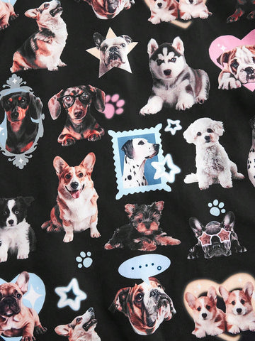 Women's Cute Dog Print Slip Dress