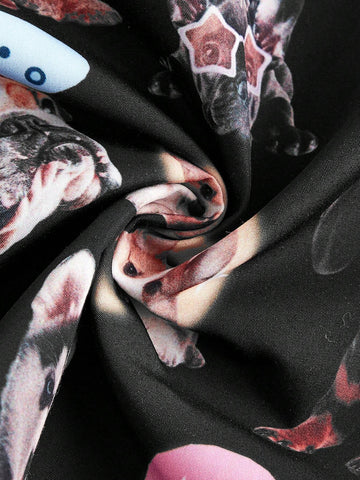 Women's Cute Dog Print Slip Dress