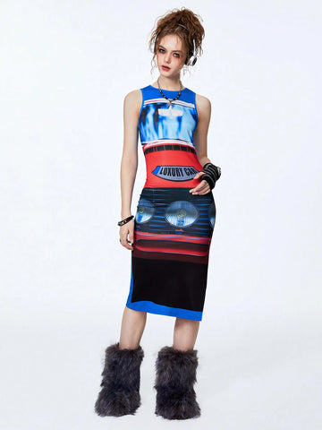 Women's Y2K Racing Sexy Print Tank Dress