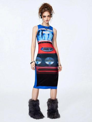 Women's Y2K Racing Sexy Print Tank Dress