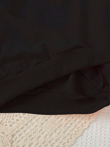 1pc Young Girl Cute Butterfly Graphic Distressed Fleece Sweatshirt With Bow, Suitable For Daily, Party, Autumn/Winter