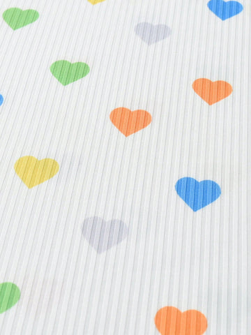 2pcs/Set Little Girls Casual Solid Color Ruffle Hem Long Sleeve Dress & Colorful Heart Print Ruffle Hem Dress, New Arrivals For Autumn