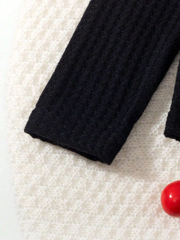 2pcs/Set Young Girl Retro Style 2 In 1 T-Shirt With Embroidered Cherry And Denim Pants