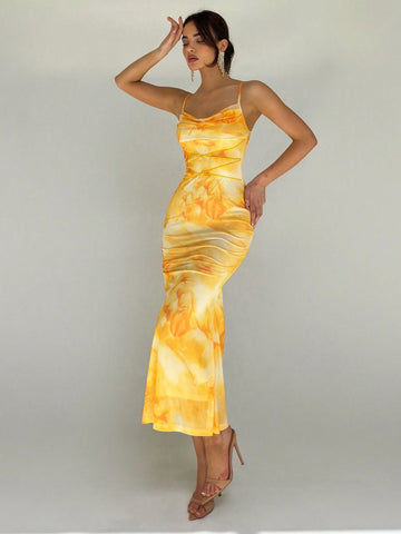 Spring/Summer Vacation Dress With Unique Design & Pure Seductive Style, Waist Cinching & Slimming,