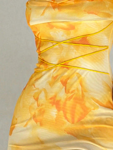 Spring/Summer Vacation Dress With Unique Design & Pure Seductive Style, Waist Cinching & Slimming,