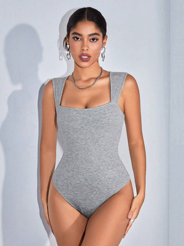 2pcs/Set Women's Casual Round Neck Slim Fit Bodysuit, Suitable For Summermulti-Pack Music Festival Summer Boho Bodysuit