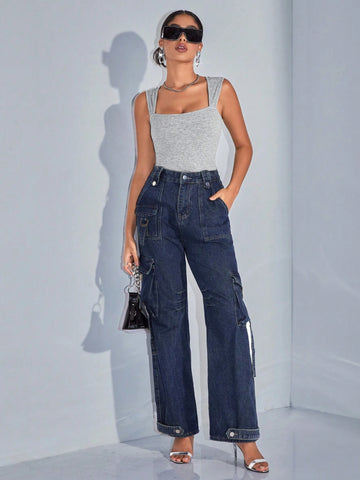 2pcs/Set Women's Casual Round Neck Slim Fit Bodysuit, Suitable For Summermulti-Pack Music Festival Summer Boho Bodysuit