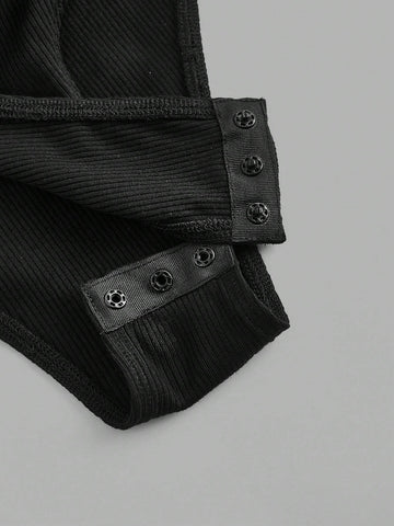 2pcs/Set Women's Casual Round Neck Slim Fit Bodysuit, Suitable For Summermulti-Pack Music Festival Summer Boho Bodysuit